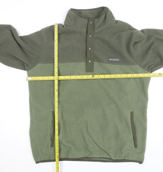 Columbia Mens Green Fleece 1/4 Snap Pullover Jacket Size M