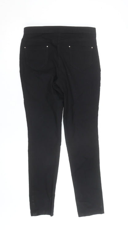 F&F Women's Black Cotton Blend Slim Fit Jegging Trousers UK 10