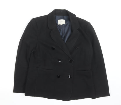 Loft Womens Black Blazer Jacket Size 10 Regular Fit Business Casual
