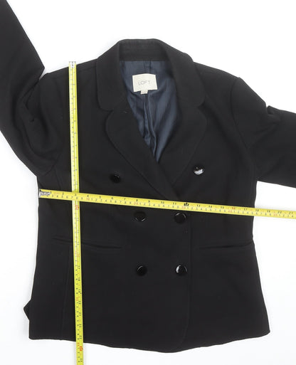 Loft Womens Black Blazer Jacket Size 10 Regular Fit Business Casual