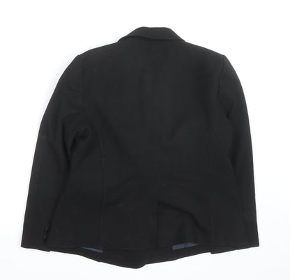Loft Womens Black Blazer Jacket Size 10 Regular Fit Business Casual