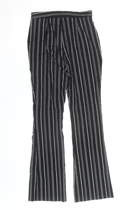 ASOS DESIGN Women’s Black Striped Straight Leg Trousers Size 10