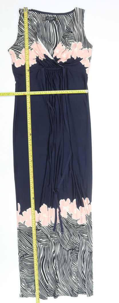 Principles by Ben de Lisi Women’s Multicoloured Maxi Dress Size 12 V-Neck Sleeveless