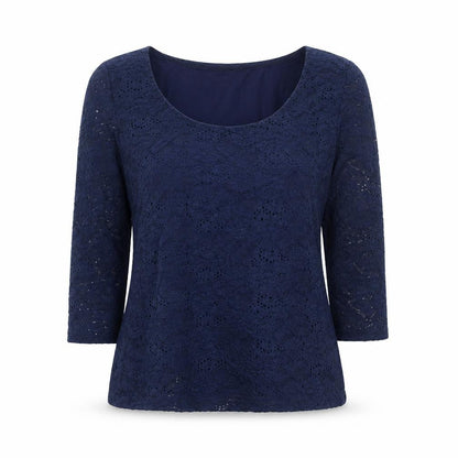 Phase Eight Women's Blue Lace 3/4 Sleeve Blouse Size 12