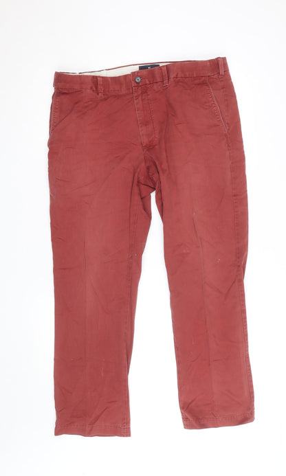 Marks and Spencer Women’s Red Chino Cotton Twill Trousers Size 36 Regular