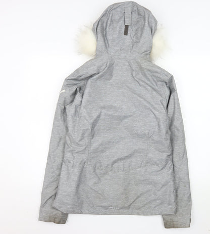Wedze Women's Grey XS Ski Jacket Hooded Waterproof Insulated Coat