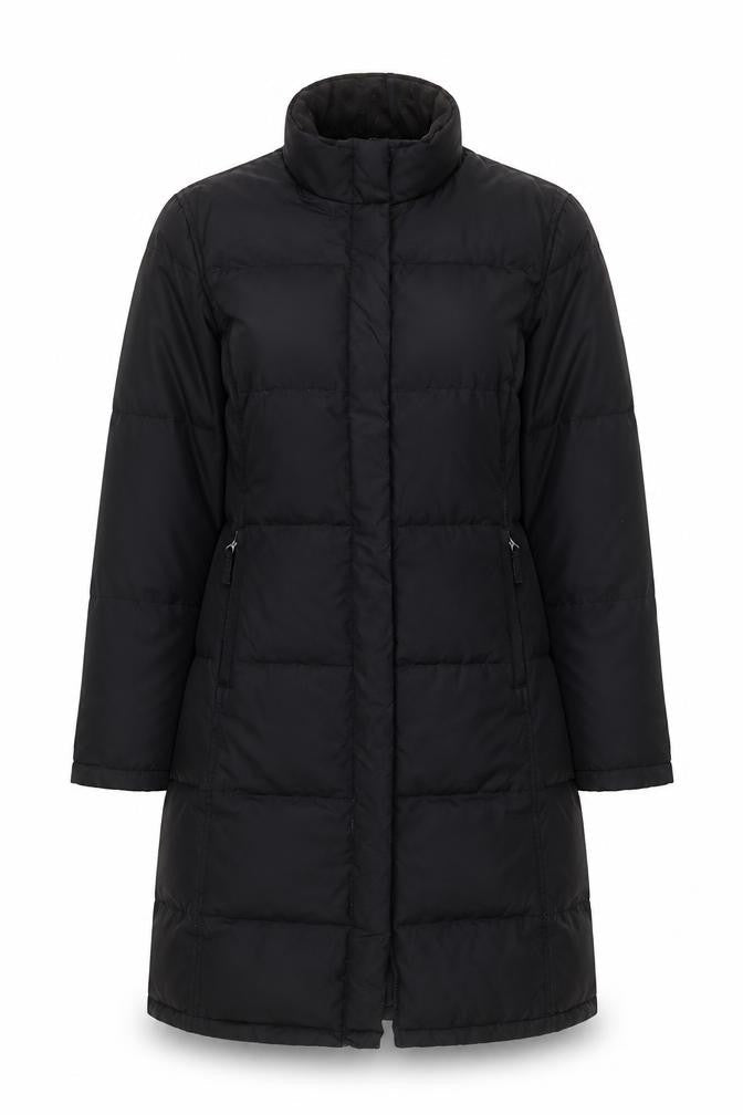 GAP Women's Black Long Puffer Coat Size L Winter Padded Jacket