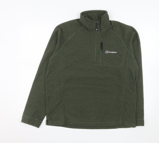 Berghaus Men’s Green Fleece 1/4 Zip Outdoor Jacket Size L Regular Fit