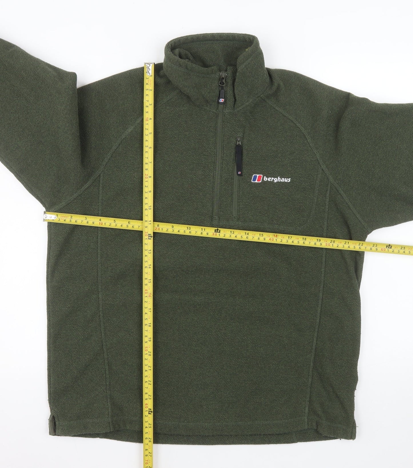 Berghaus Men’s Green Fleece 1/4 Zip Outdoor Jacket Size L Regular Fit