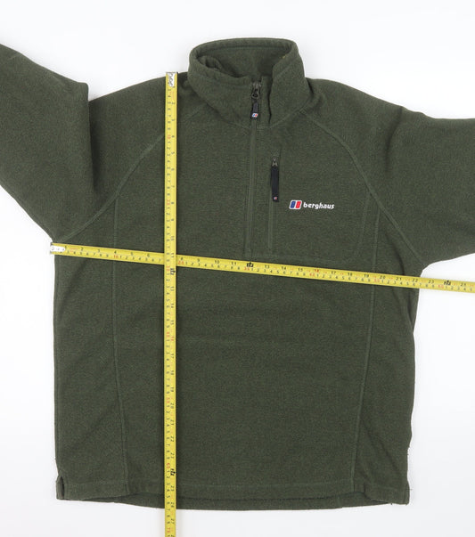 Berghaus Men’s Green Fleece 1/4 Zip Outdoor Jacket Size L Regular Fit