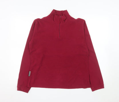 Mountain Essentials Women's Red Fleece 1/2 Zip Pullover Size 12