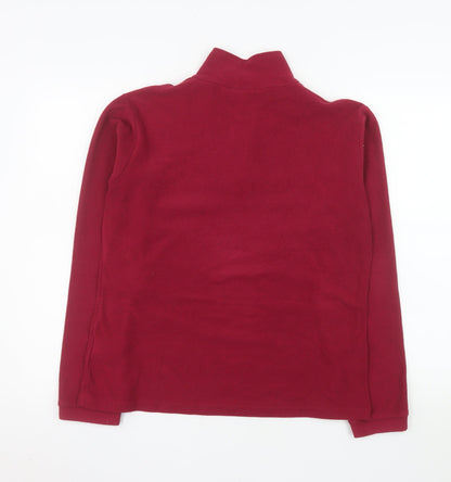 Mountain Essentials Women's Red Fleece 1/2 Zip Pullover Size 12