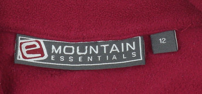 Mountain Essentials Women's Red Fleece 1/2 Zip Pullover Size 12