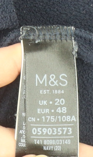 Marks and Spencer Women's Blue Fleece Full Zip Jacket Size 20