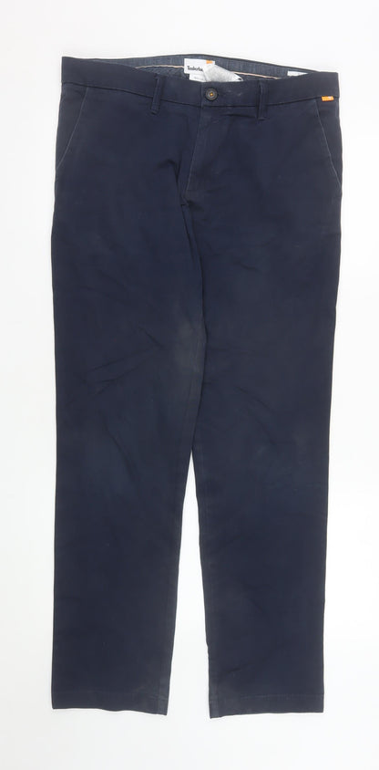 Timberland Men's Blue Chino Trousers W34 L32 Cotton Blend