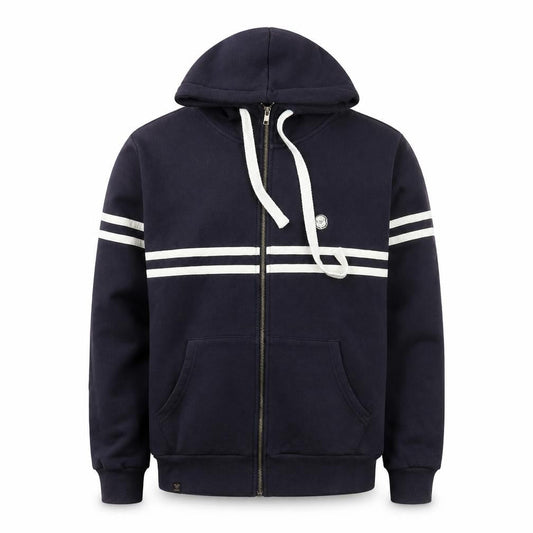 Le Breve Men's Blue Hooded Full Zip Jacket Size L