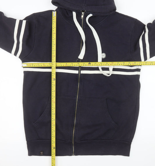 Le Breve Men's Blue Hooded Full Zip Jacket Size L