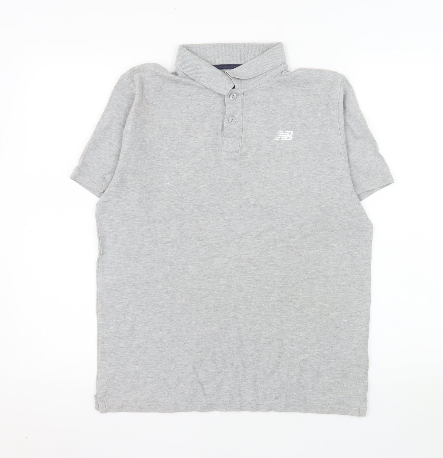 New Balance Men's Grey Short Sleeve Cotton Polo Shirt Size M