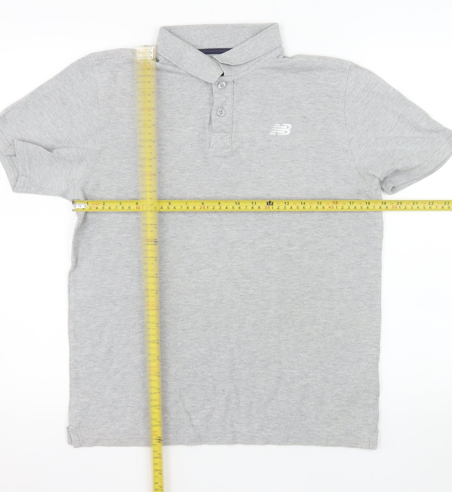 New Balance Men's Grey Short Sleeve Cotton Polo Shirt Size M