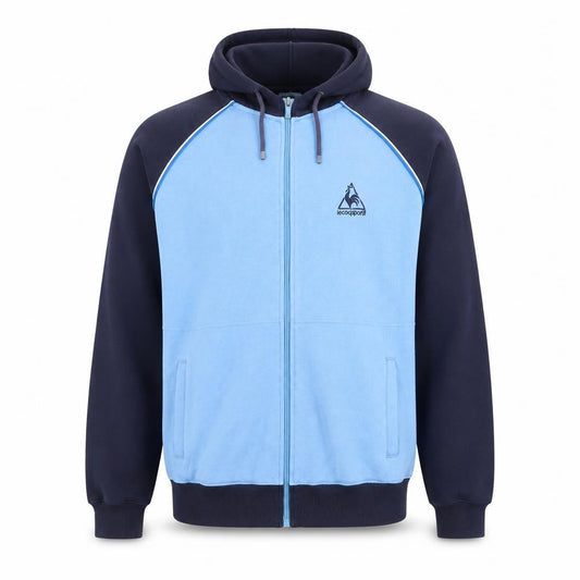 Le Coq Sportif Mens Blue Full Zip Hooded Sports Jacket Size M