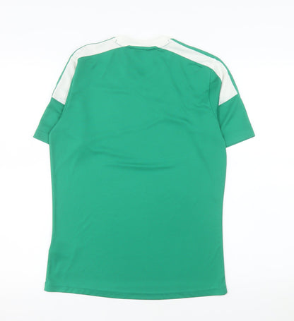 Adidas Mens Green White Climacool Sports T-Shirt YXL Polyester