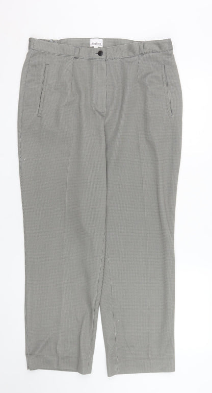 Kingfield Men's Grey Check Pleated Trousers Size 21in Regular Fit
