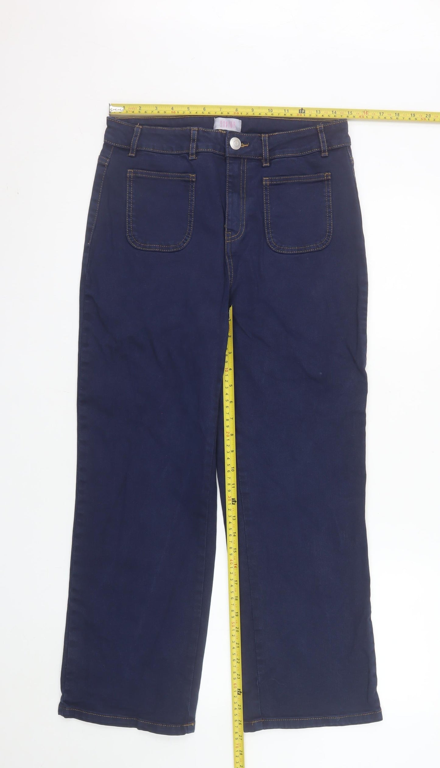 Savida Women's Blue Straight Leg Jeans Size 12 Regular Fit