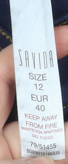 Savida Women's Blue Straight Leg Jeans Size 12 Regular Fit