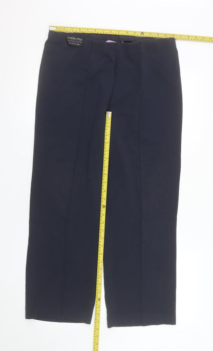 Epilogue Womens Black Size 14 Straight Leg Stretch Trousers