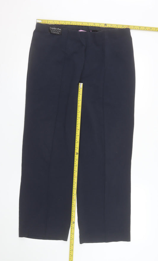 Epilogue Womens Black Size 14 Straight Leg Stretch Trousers