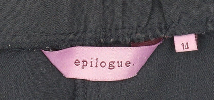 Epilogue Womens Black Size 14 Straight Leg Stretch Trousers
