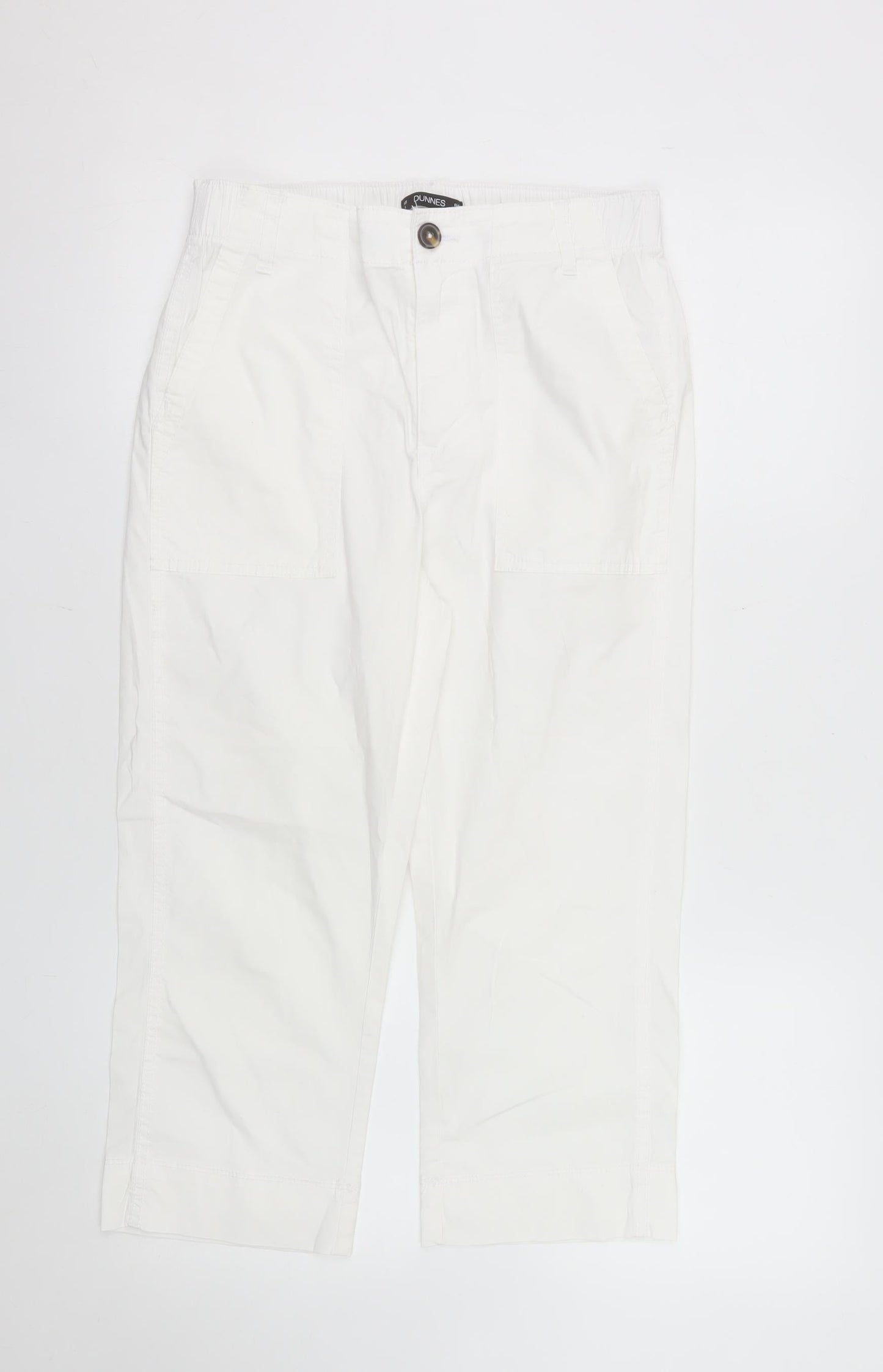 Marks & Spencer Women’s White Cotton Blend Straight Trousers Size 8
