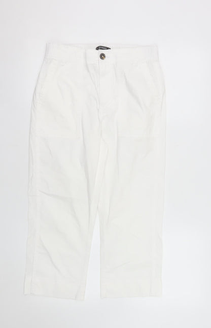 Marks & Spencer Women’s White Cotton Blend Straight Trousers Size 8