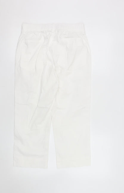 Marks & Spencer Women’s White Cotton Blend Straight Trousers Size 8