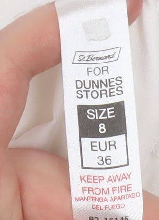 Marks & Spencer Women’s White Cotton Blend Straight Trousers Size 8