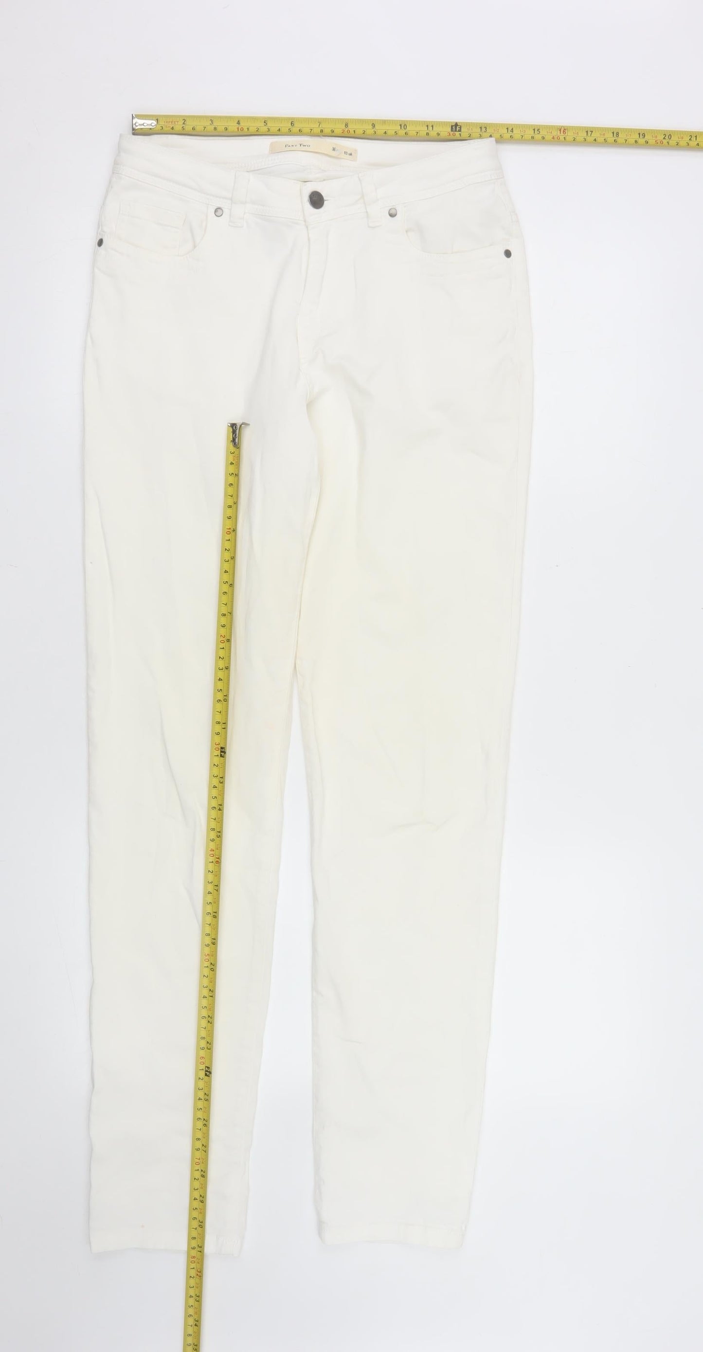 Part Two Women's Ivory Straight Jeans Size 10 Regular Fit