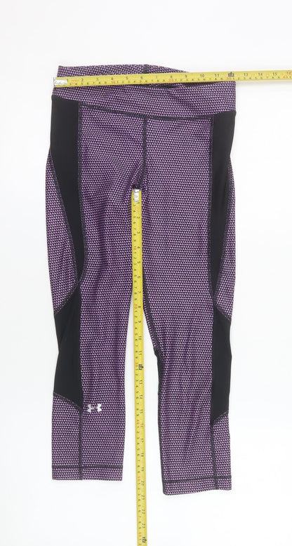 Under Armour Womens Purple Capri Leggings Small Compression Fit