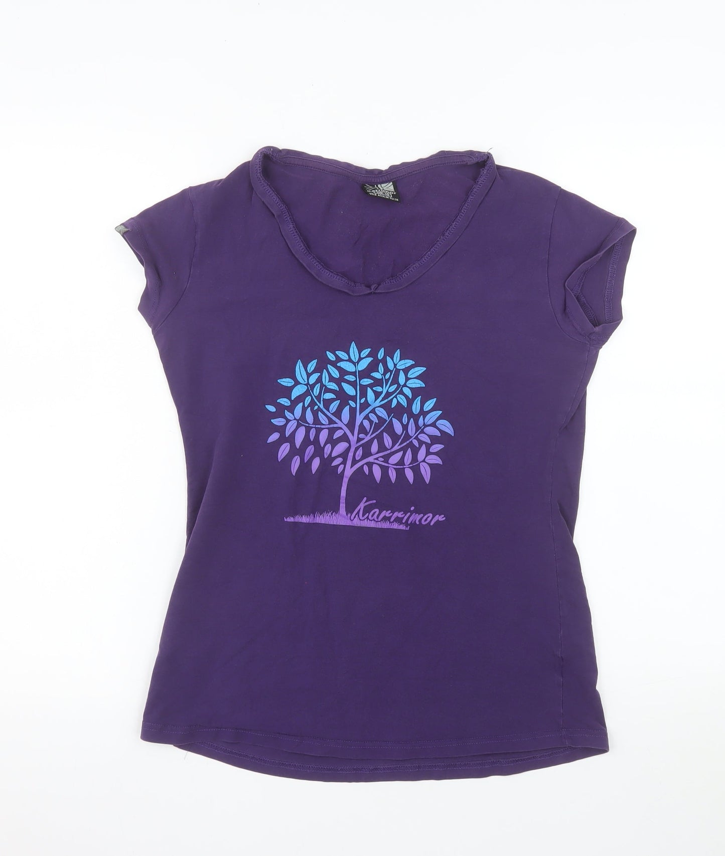 Karrimor Womens Purple V-Neck Short Sleeve Cotton T-Shirt UK 10