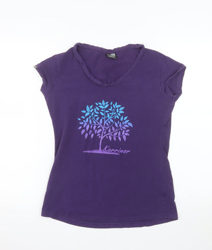 Karrimor Womens Purple V-Neck Short Sleeve Cotton T-Shirt UK 10