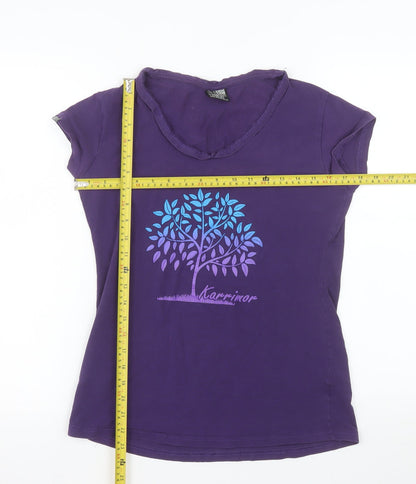 Karrimor Womens Purple V-Neck Short Sleeve Cotton T-Shirt UK 10