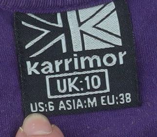 Karrimor Womens Purple V-Neck Short Sleeve Cotton T-Shirt UK 10
