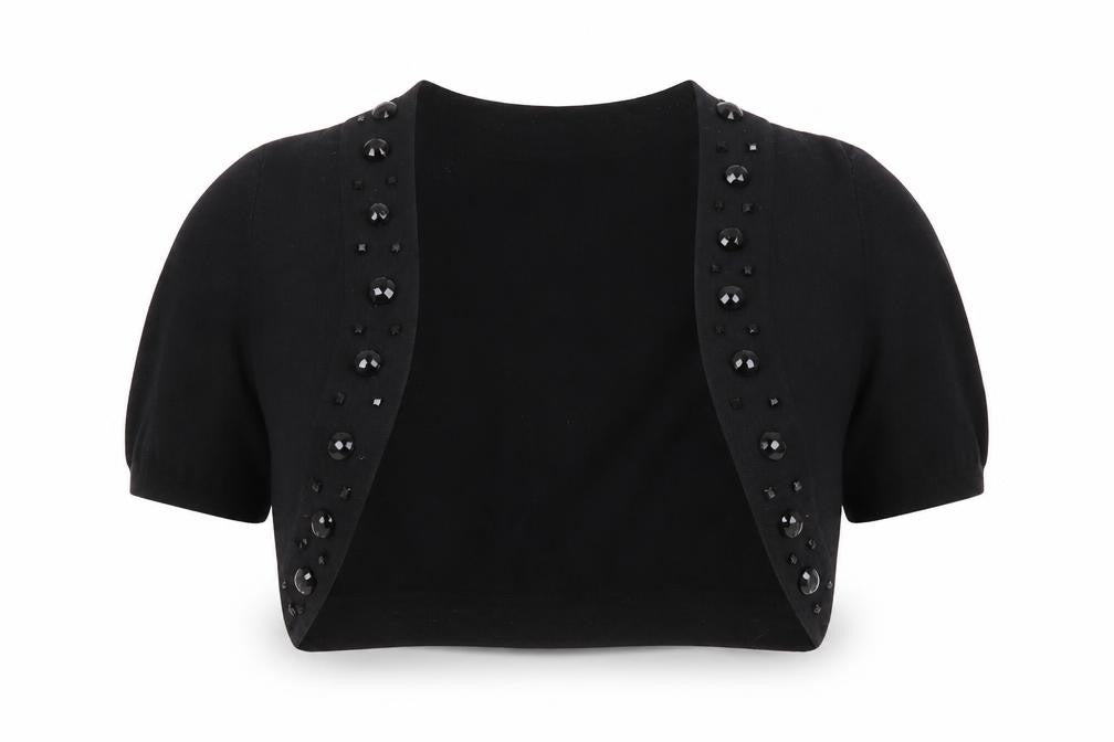 A|wear Women's Black Beaded Shrug Cardigan Size S