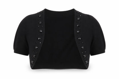 A|wear Women's Black Beaded Shrug Cardigan Size S