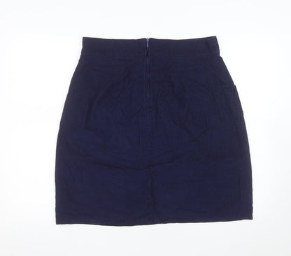 Circus Women’s Blue Cotton Pencil Knee Length Skirt UK 14