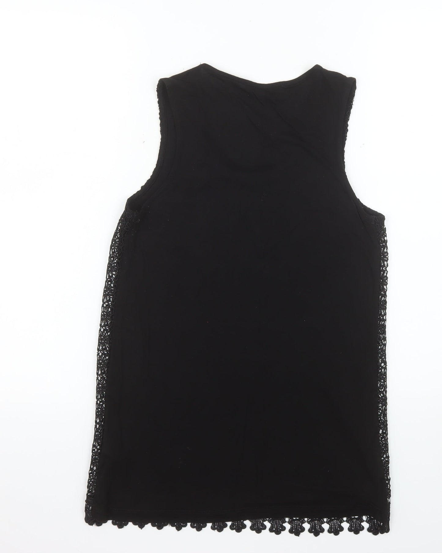 Savida Women’s Black Lace Tank Top UK 10 Viscose Blend Camisole