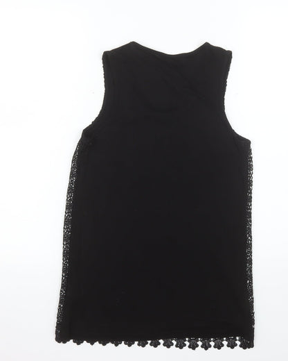 Savida Women’s Black Lace Tank Top UK 10 Viscose Blend Camisole