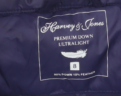 Harvey & Jones Men's Blue Ultralight Down Puffer Jacket M