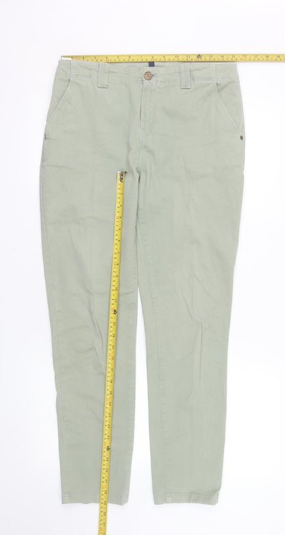 Dash Womens Green Chino Trousers Size 10R Cotton Blend