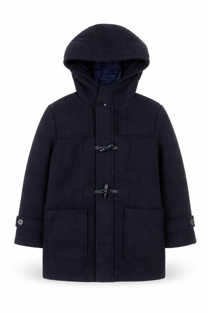 Mayoral Boys Black Duffle Coat Hooded Mid-Length 5 Years Polyester