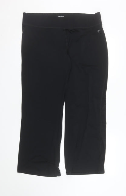 Dunnes Stores Womens Black Cropped Stretch Jersey Trousers XL